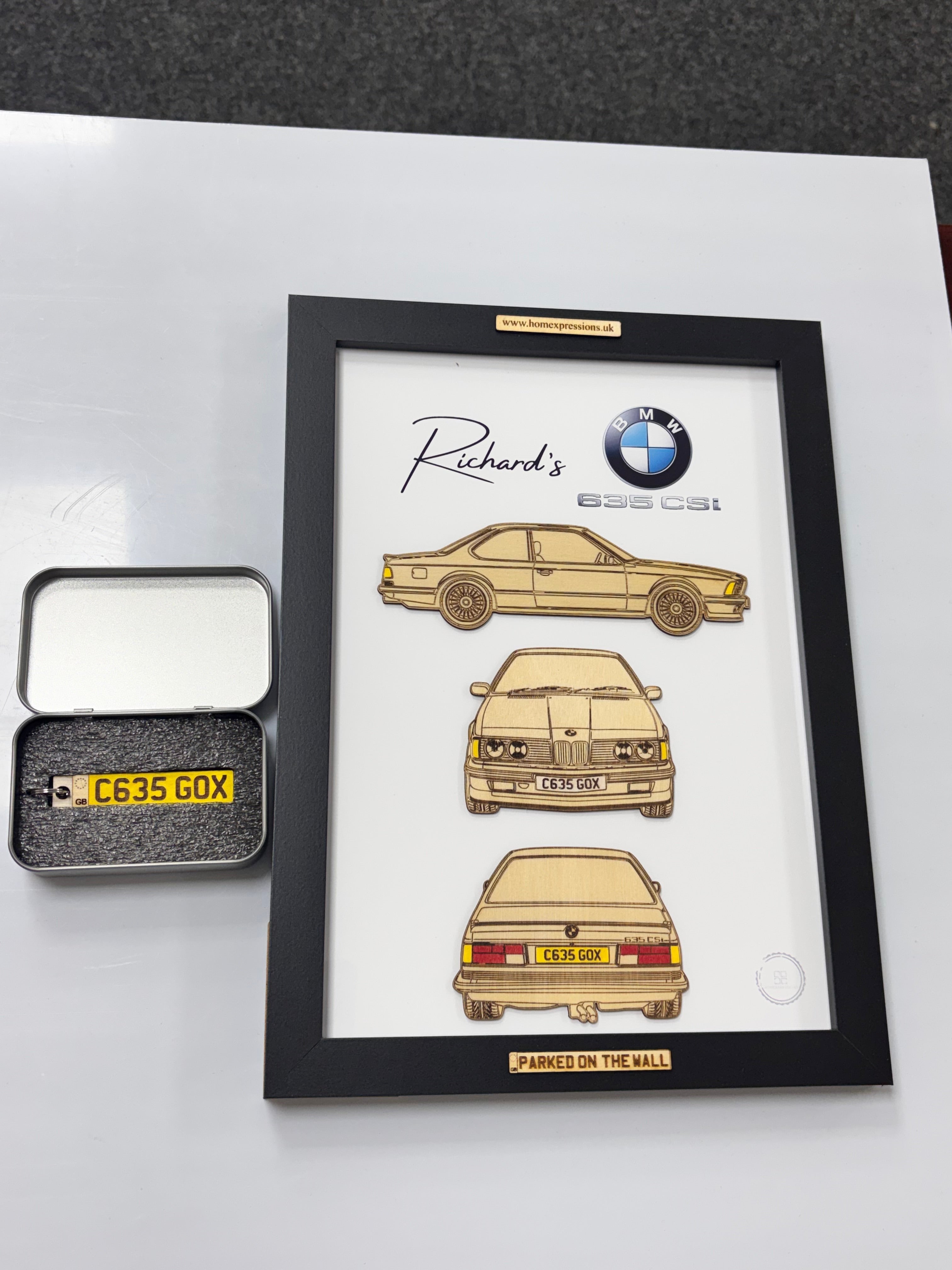Custom Car Wall Frames - Parked On The Wall (with Keychain)