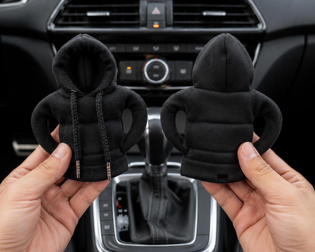 Mini Hoodie Gear Shift Cover – Soft Plush Car Gear Knob Hoodie Protector | Universal Fit