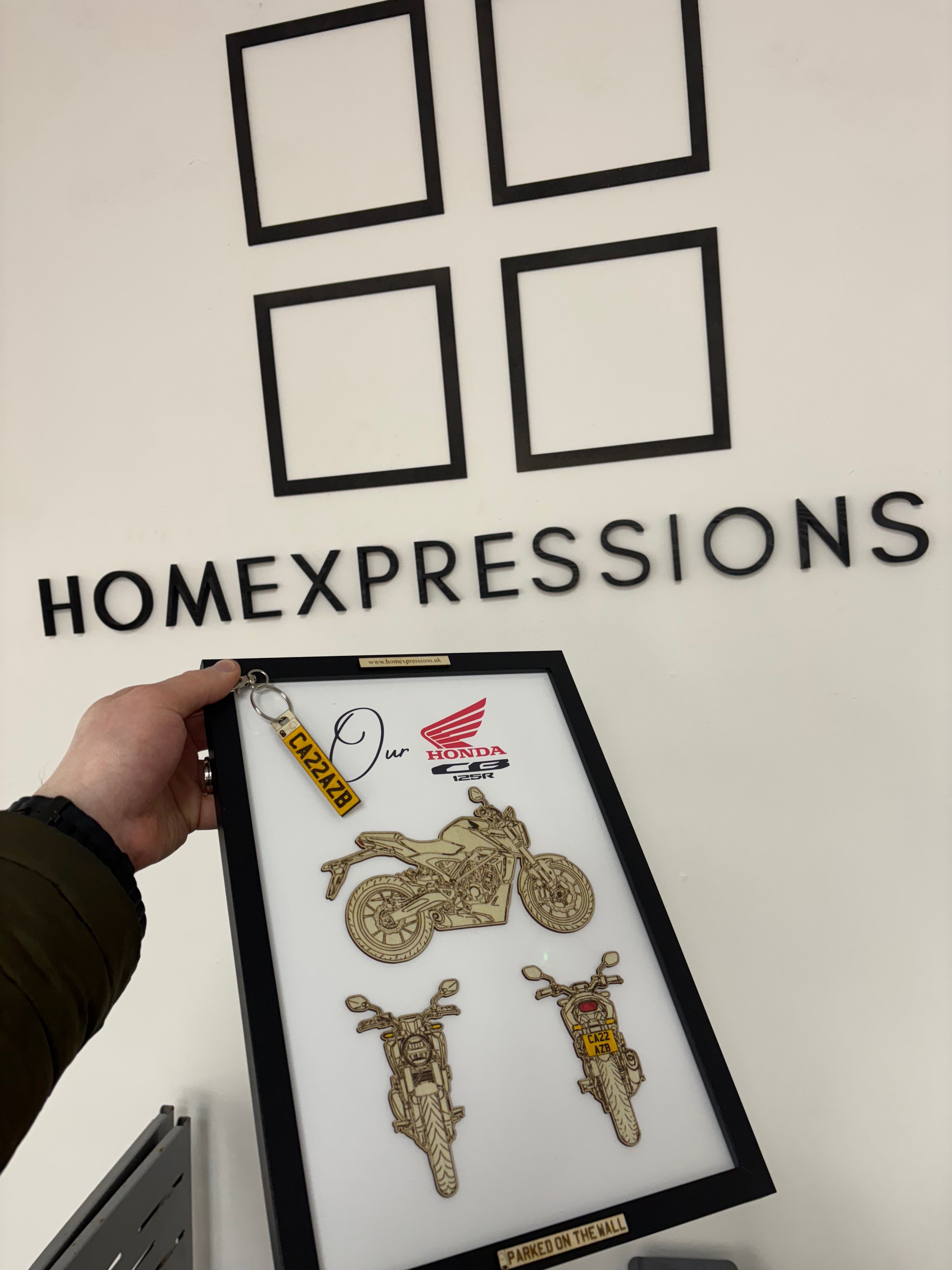 Custom Bike Wall Frames - Parked On The Wall (with Key chain)