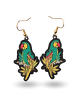 Bright Parrot Hand Painted Wooden Earrings