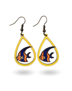 Fish Hand Painted Wooden Earrings