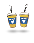 Coffee Cup Wooden Earrings