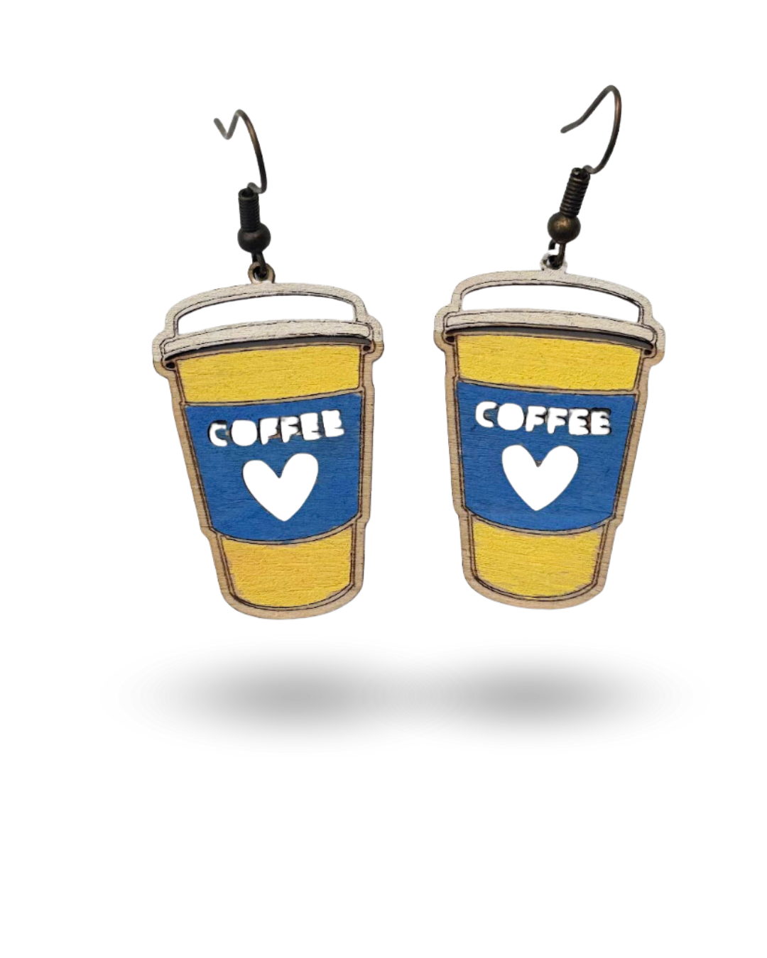 Coffee Cup Wooden Earrings