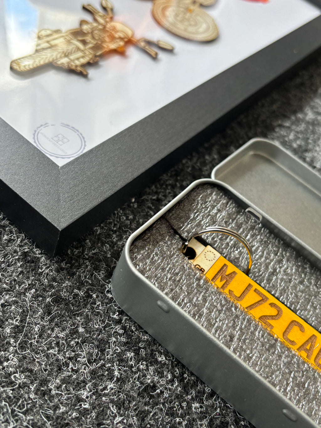 Custom Bike Wall Frames - Parked On The Wall (with Key chain)