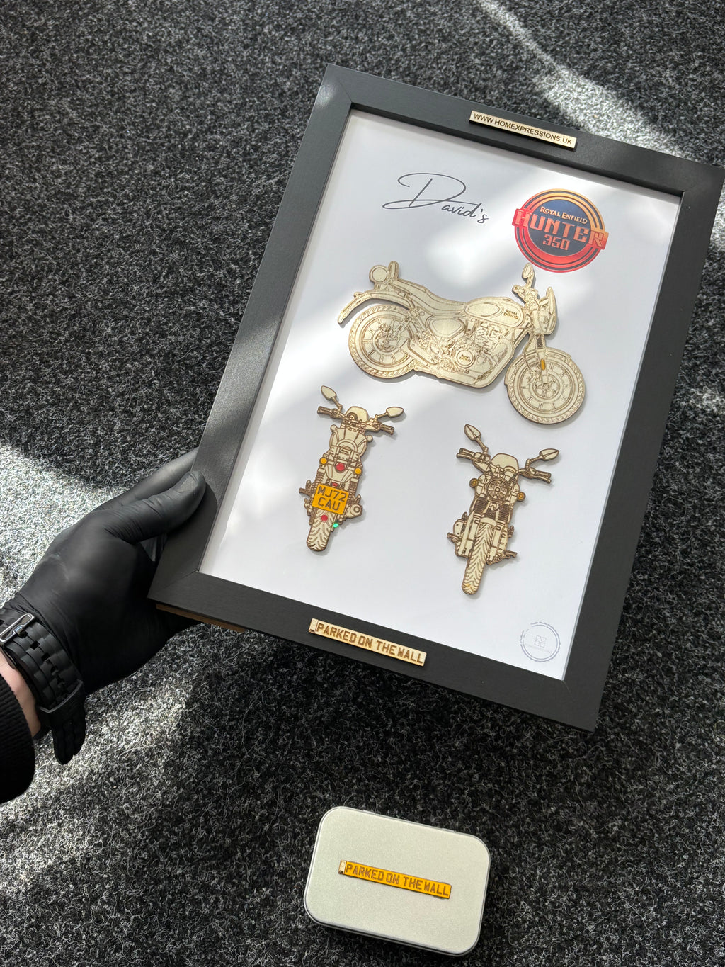 Custom Bike Wall Frames - Parked On The Wall (with Key chain)