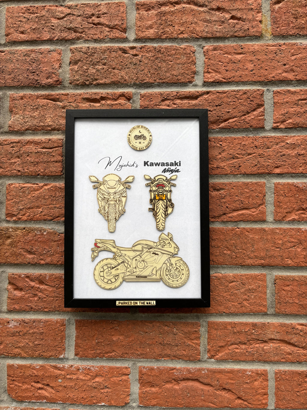 Custom Bike Wall Frames - Parked On The Wall (with Key chain)