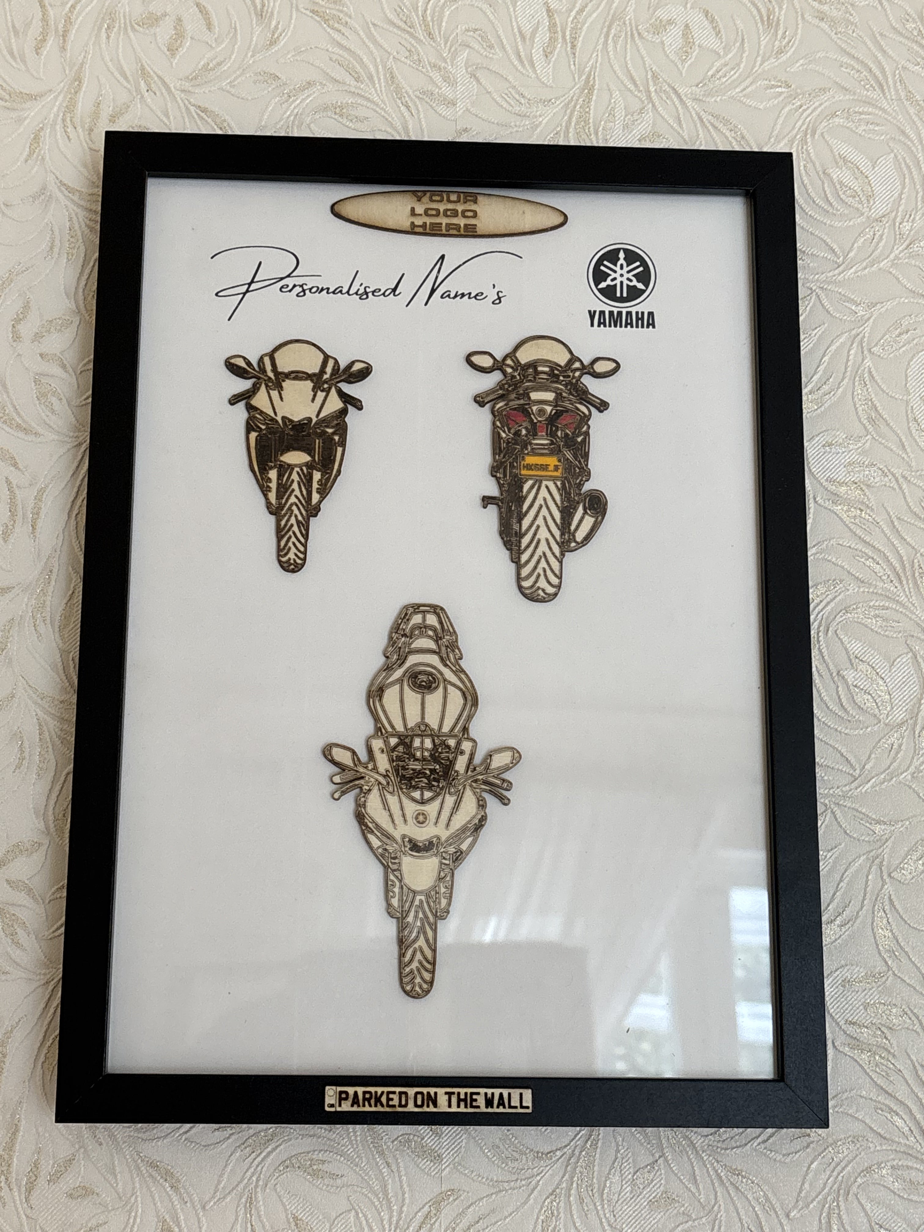 Custom Bike Wall Frames - Parked On The Wall (with Key chain)