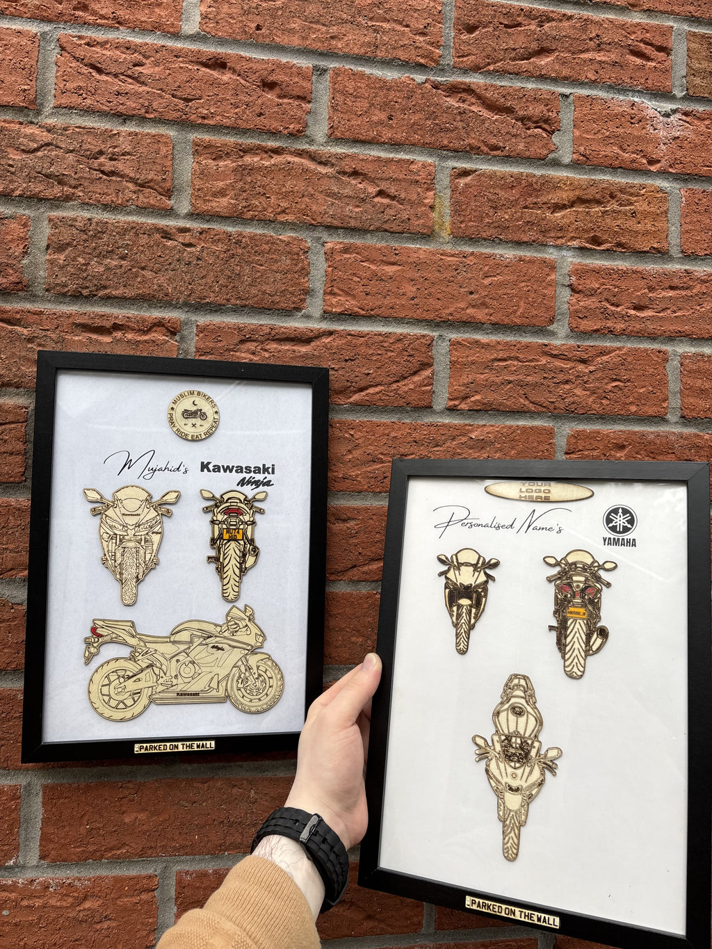 Custom Bike Wall Frames - Parked On The Wall (with Key chain)