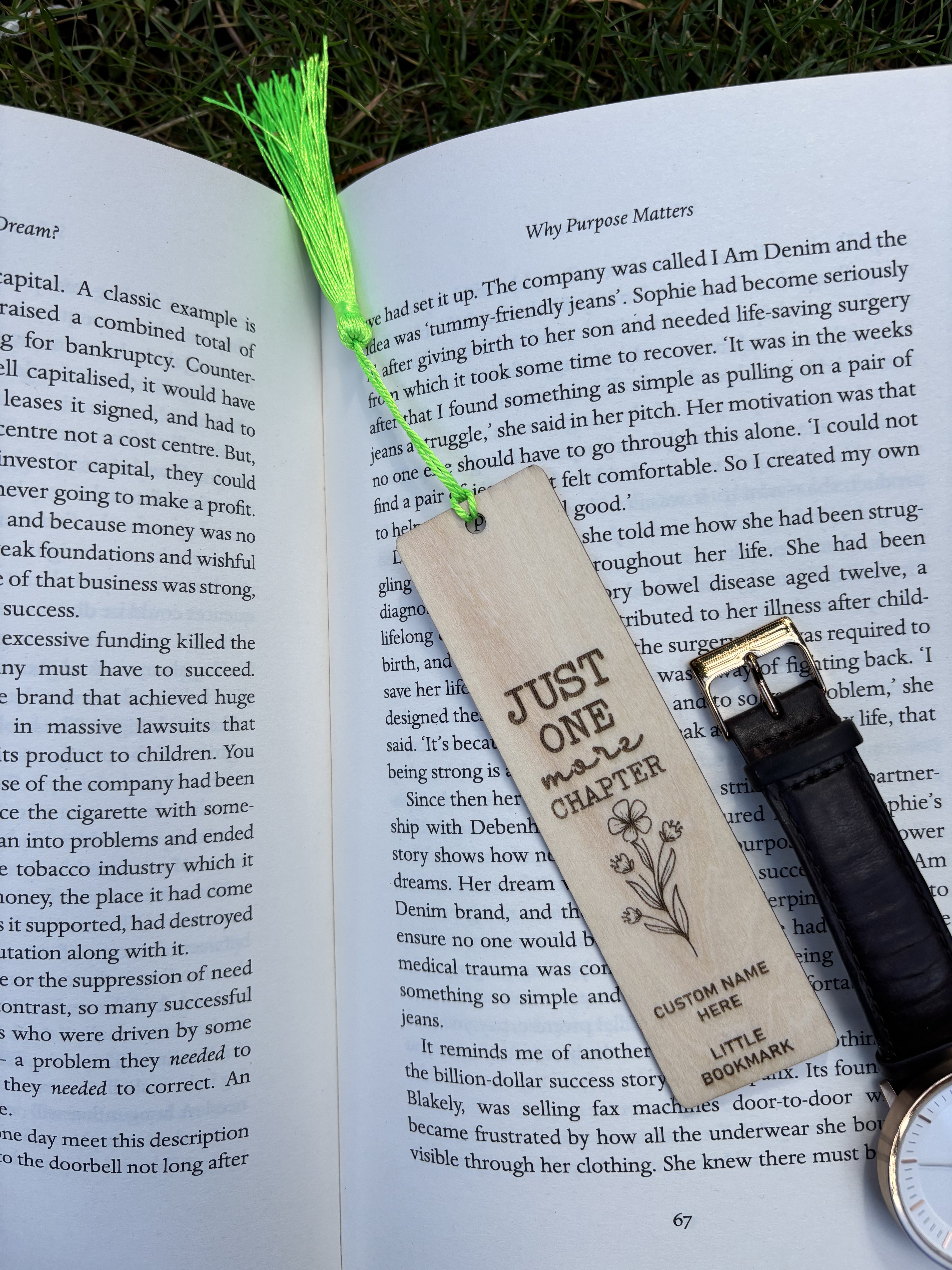 Just One More Chapter - Wooden Book Mark