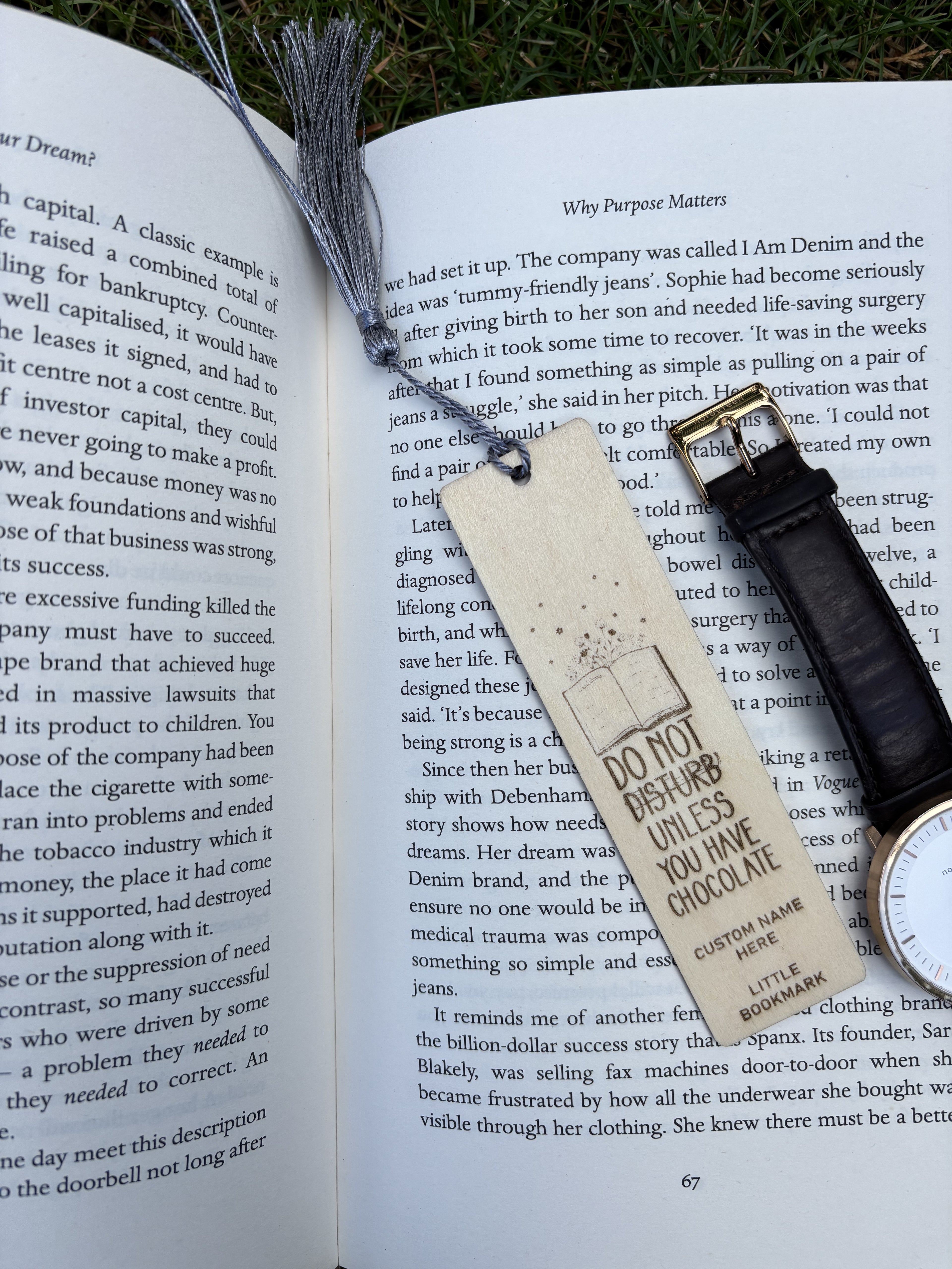 Custom Wooden Bookmark – “Do Not Disturb Unless You Have Chocolate”