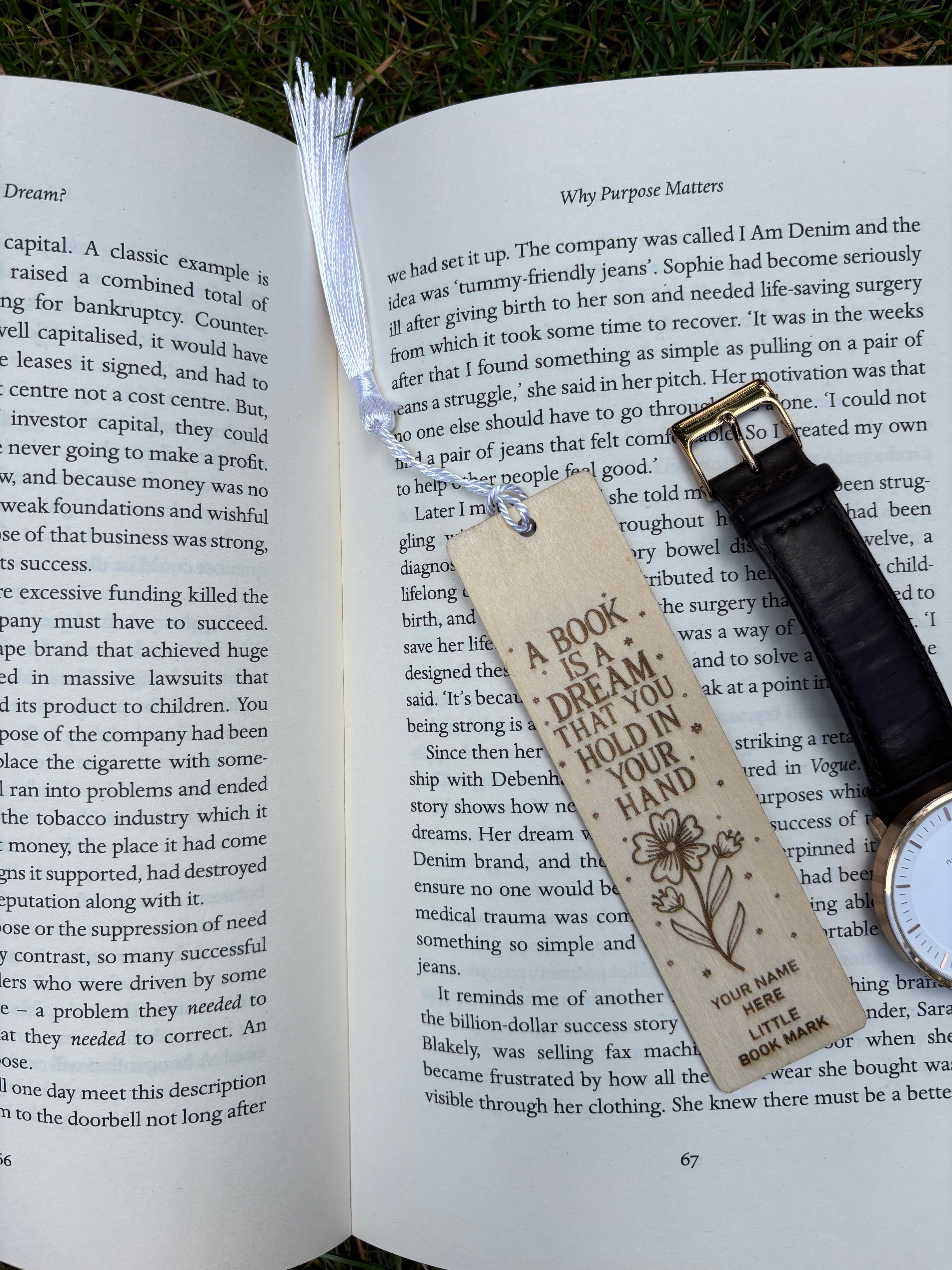 Custom Wooden Bookmark – “A Book is a Dream That You Hold in Your Hand”