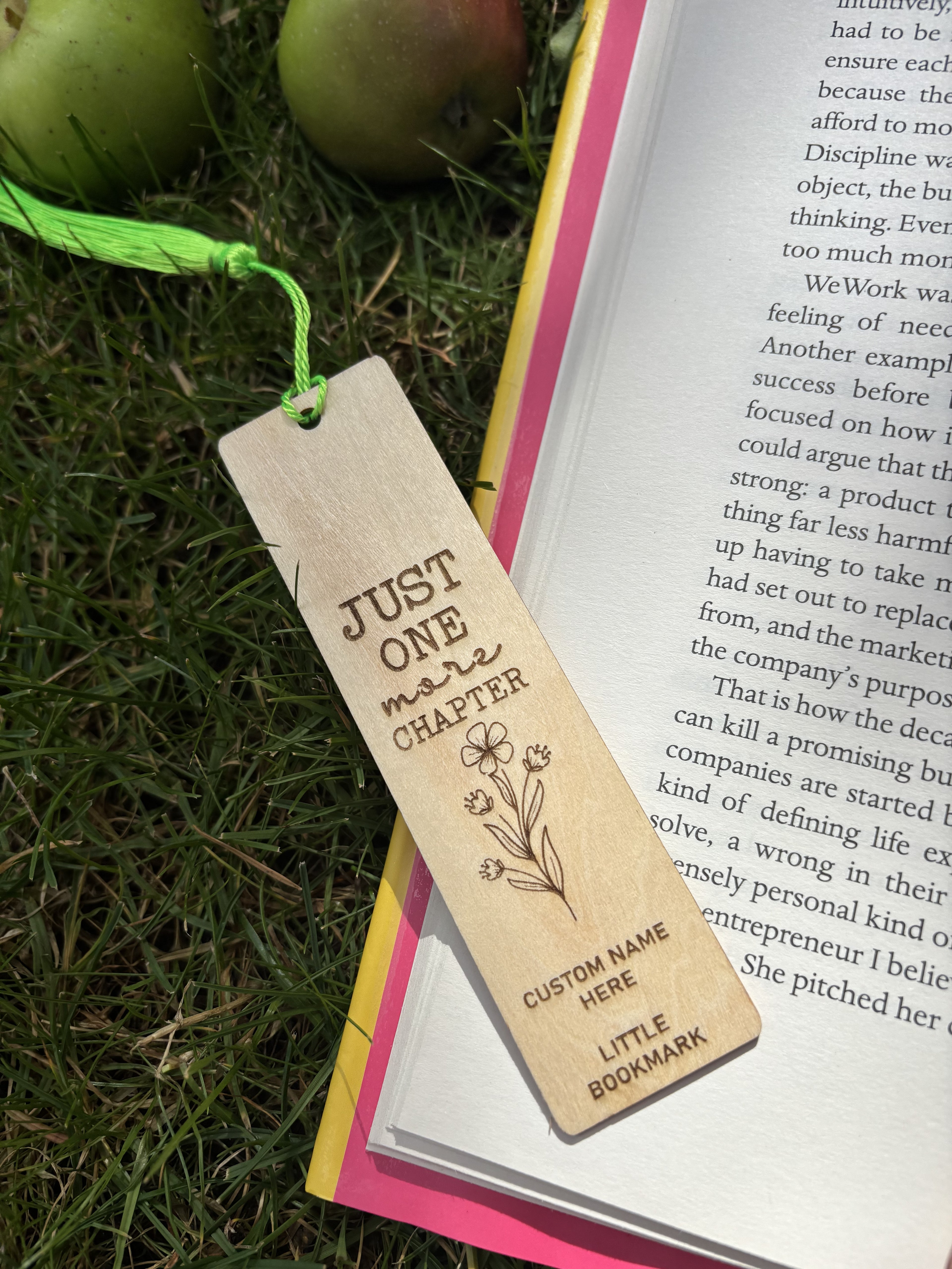 Just One More Chapter - Wooden Book Mark