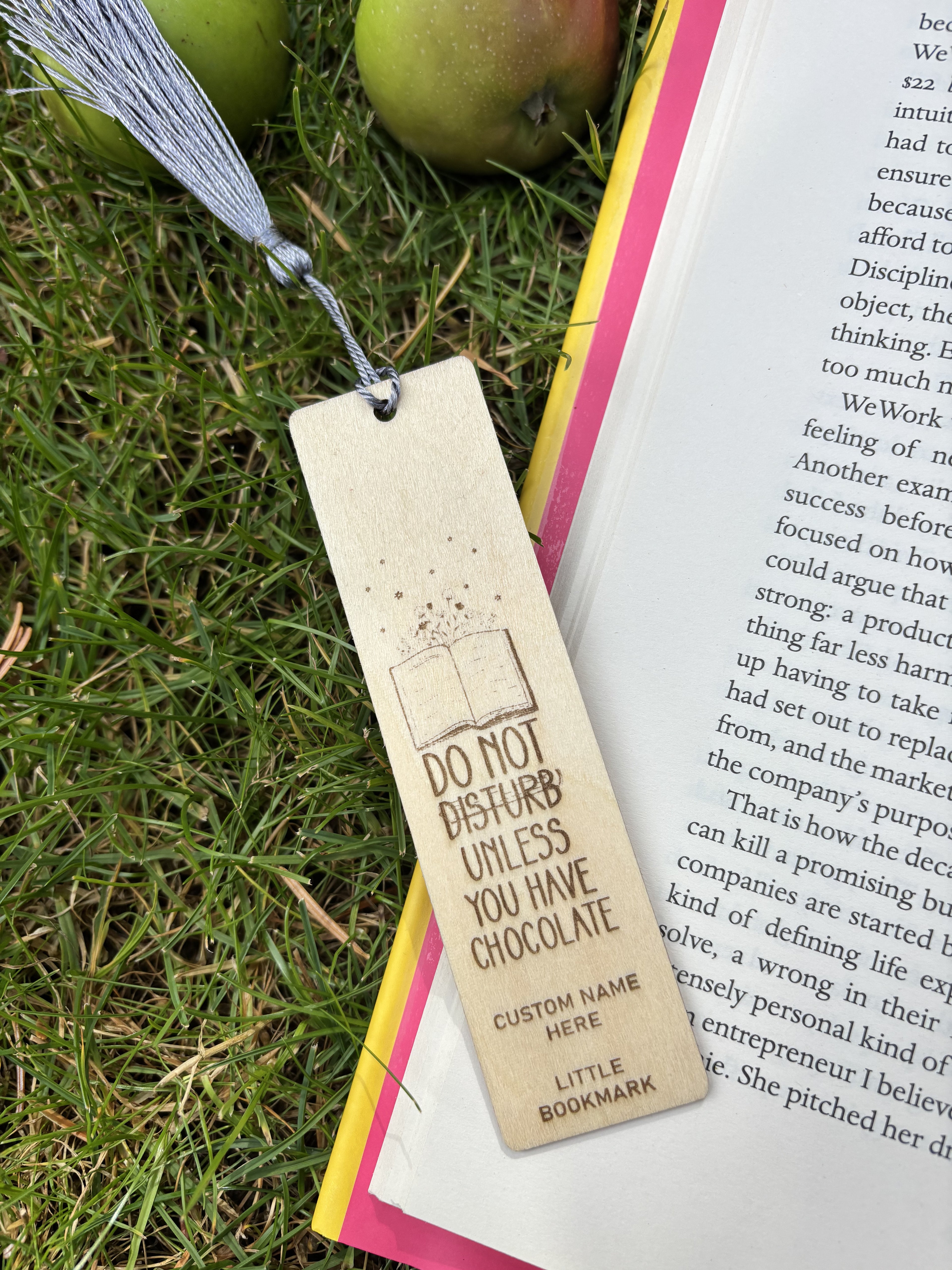 Custom Wooden Bookmark – “Do Not Disturb Unless You Have Chocolate”