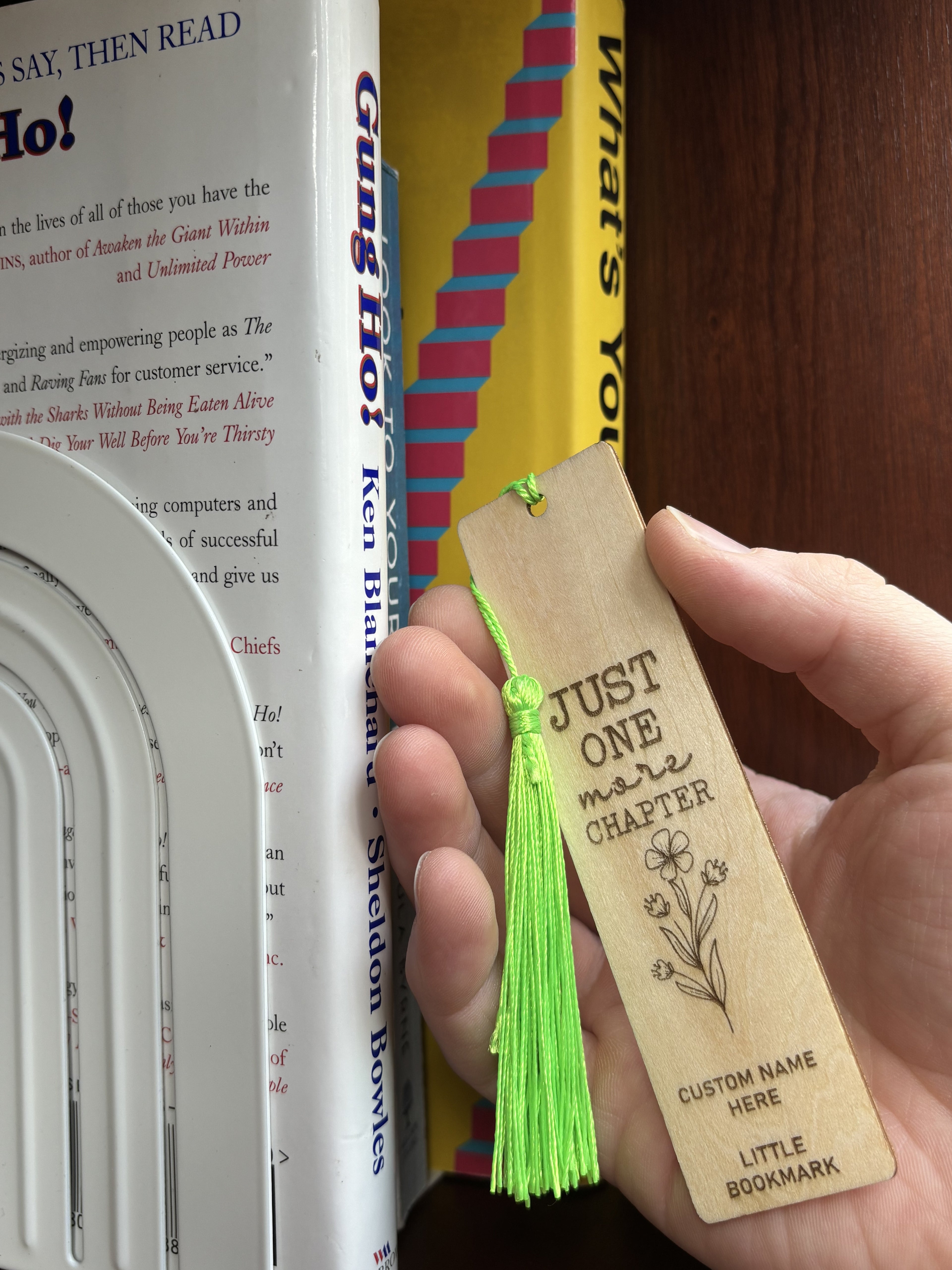 Just One More Chapter - Wooden Book Mark