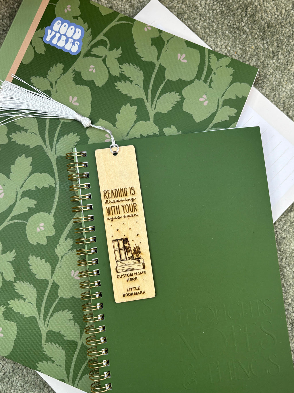 Custom Wooden Bookmark – “Reading is Dreaming with Your Eyes Open”