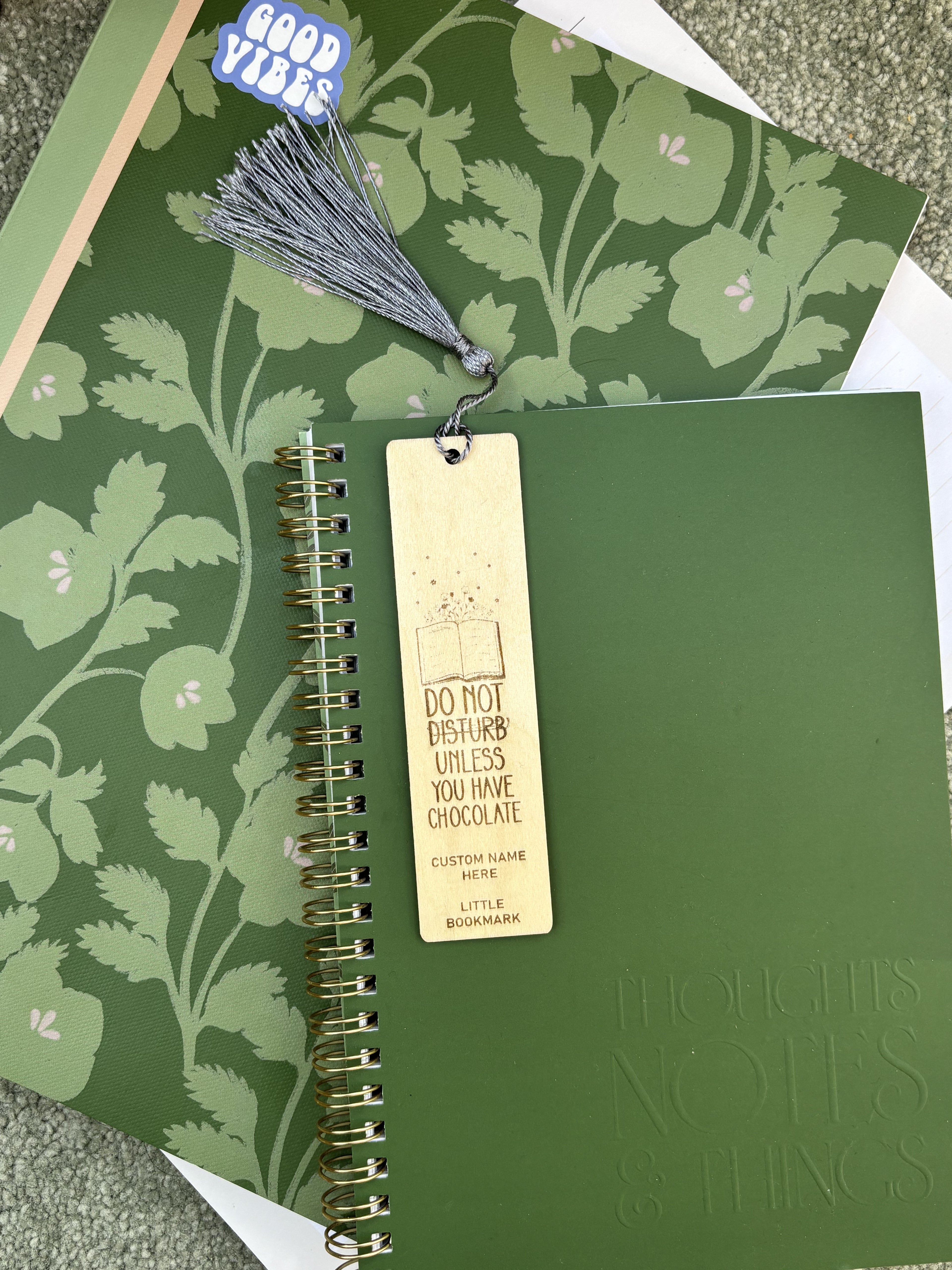 Custom Wooden Bookmark – “Do Not Disturb Unless You Have Chocolate”