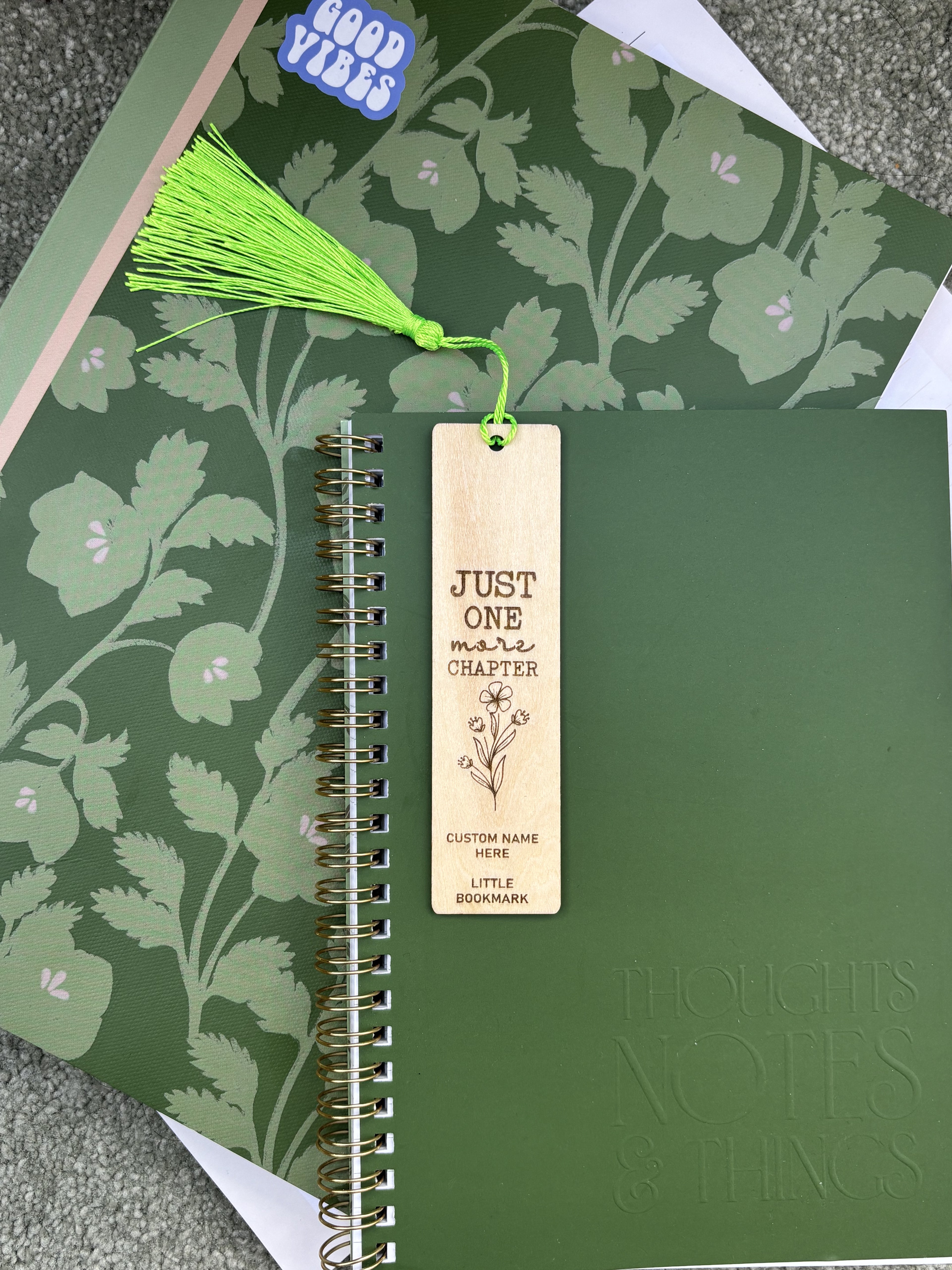 Just One More Chapter - Wooden Book Mark