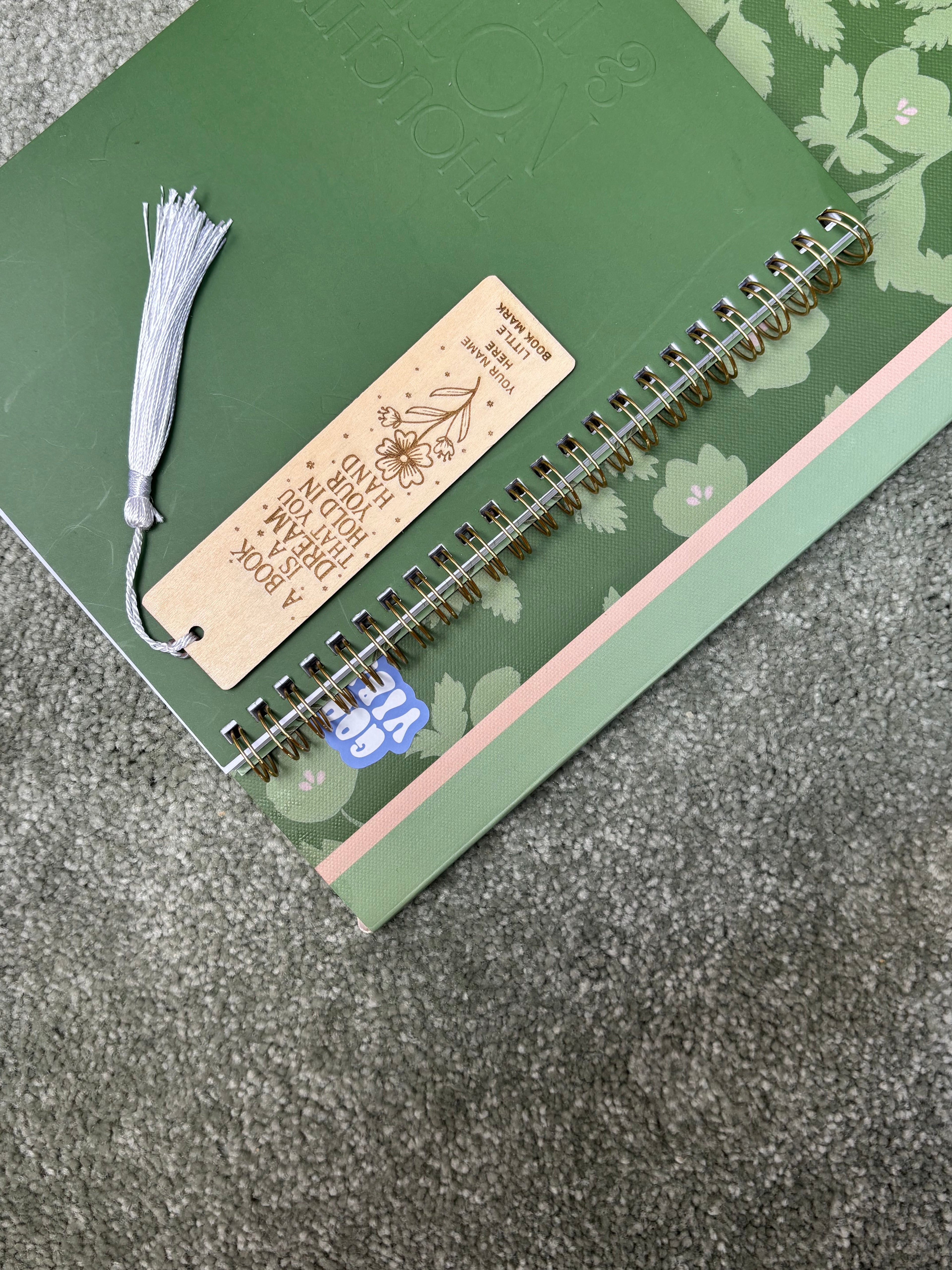 Custom Wooden Bookmark – “A Book is a Dream That You Hold in Your Hand”