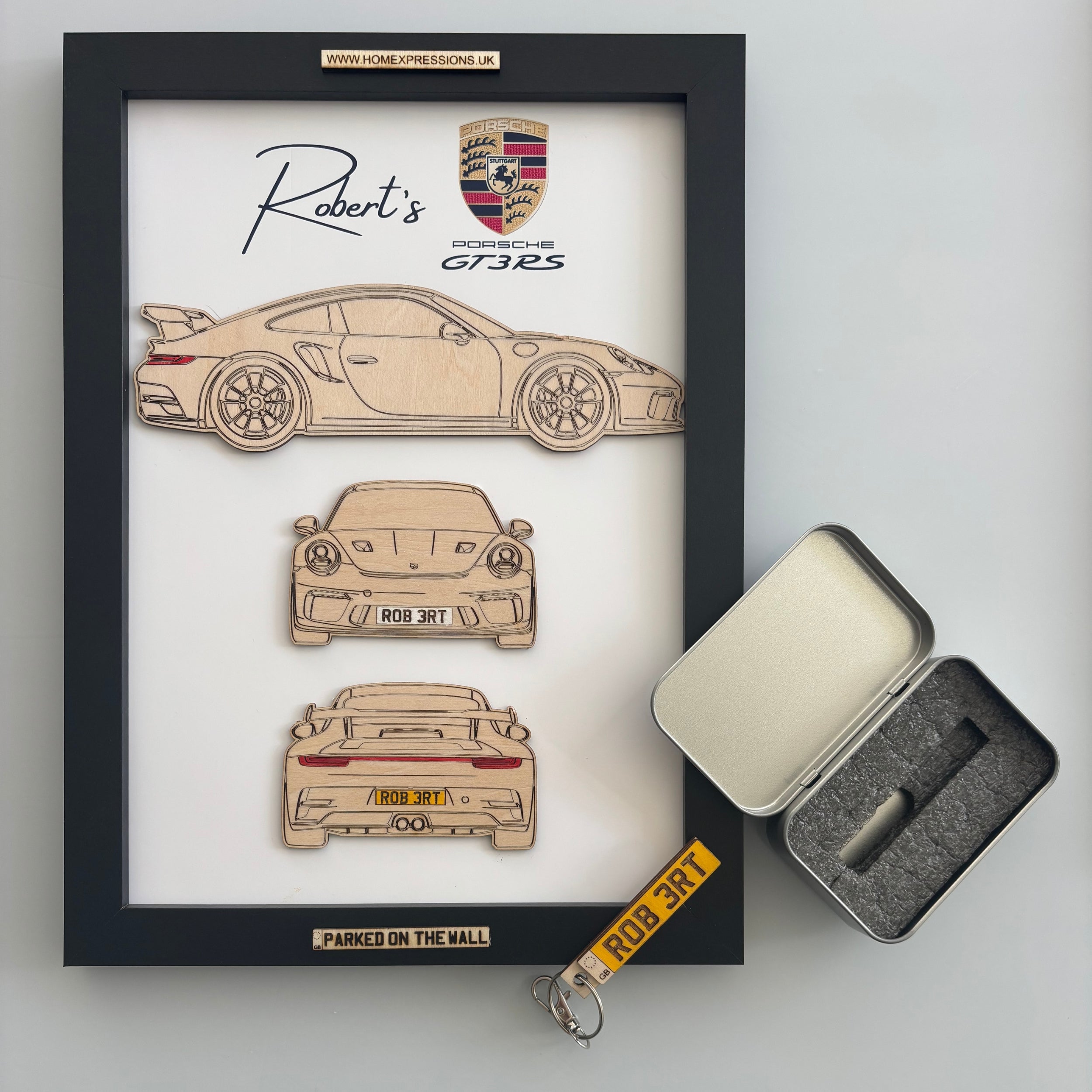 Custom Car Wall Frames - Parked On The Wall (with Keychain)