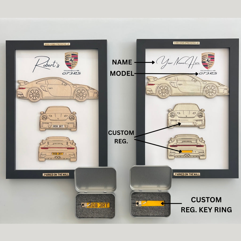 Custom Car Wall Frames - Parked On The Wall (with Keychain)