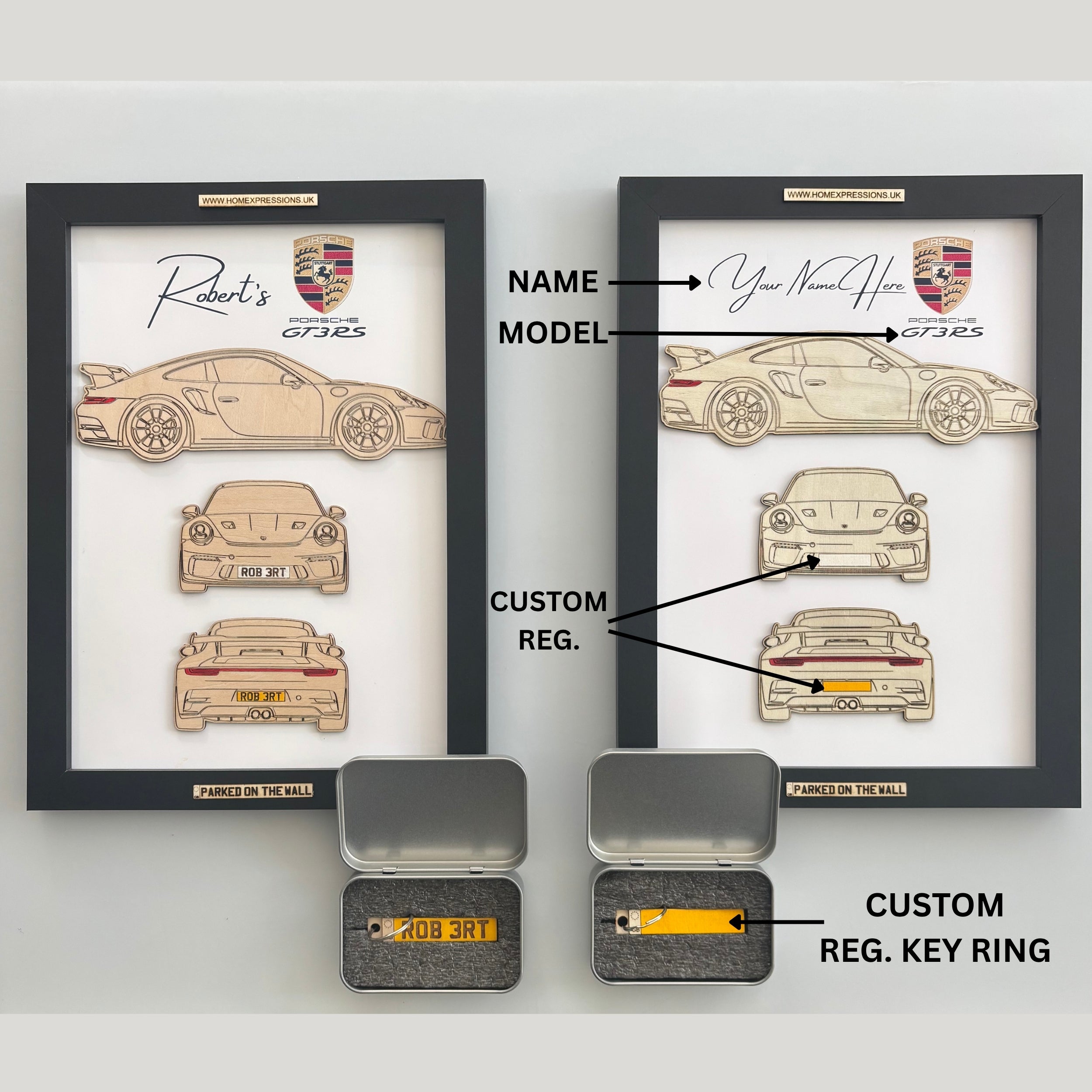 Custom Car Wall Frames - Parked On The Wall (with Keychain)