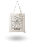 Berlin Canvas Tote Bag – Stylish Printed Tote with Map Design