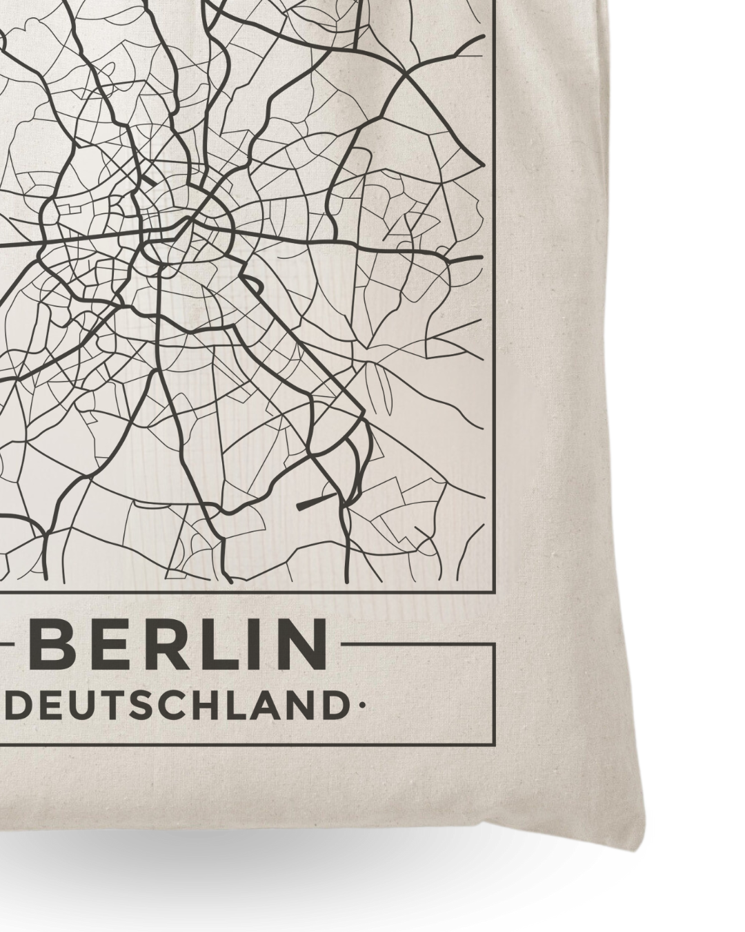 Berlin Canvas Tote Bag – Stylish Printed Tote with Map Design