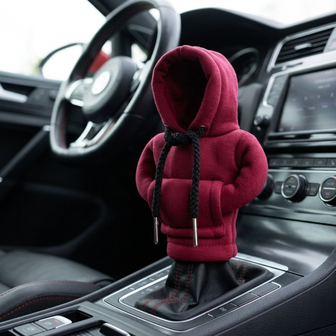 Mini Hoodie Gear Shift Cover – Soft Plush Car Gear Knob Hoodie Protector | Universal Fit
