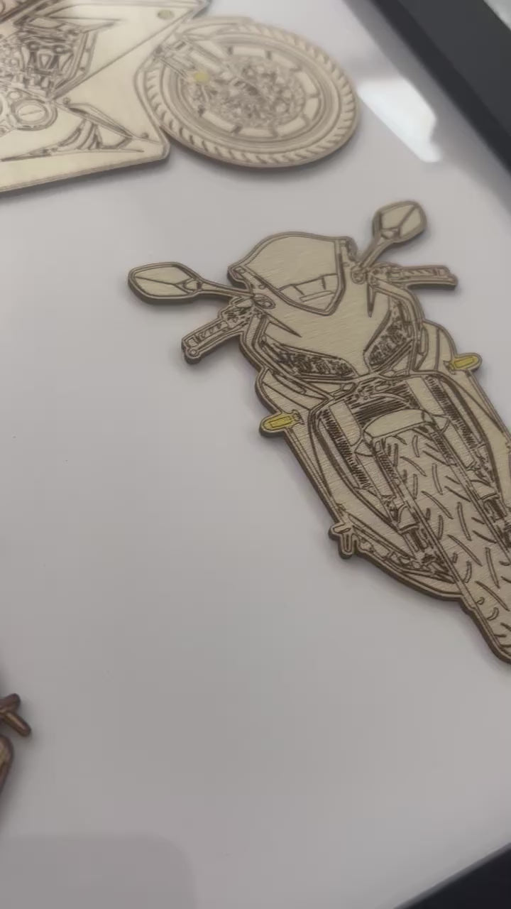 Custom Bike Wall Frames - Parked On The Wall (with Key chain)