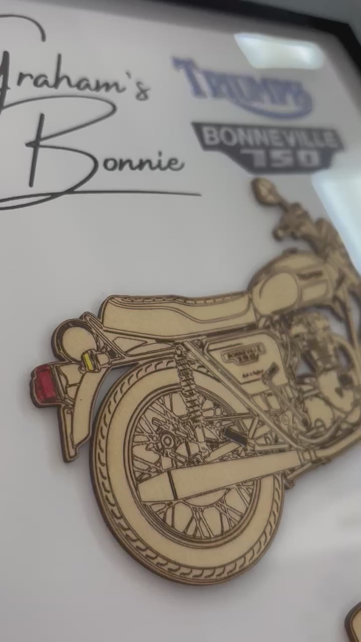 Custom Bike Wall Frames - Parked On The Wall (with Key chain)